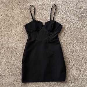 Zara Elegant Black Mini Dress with Straps